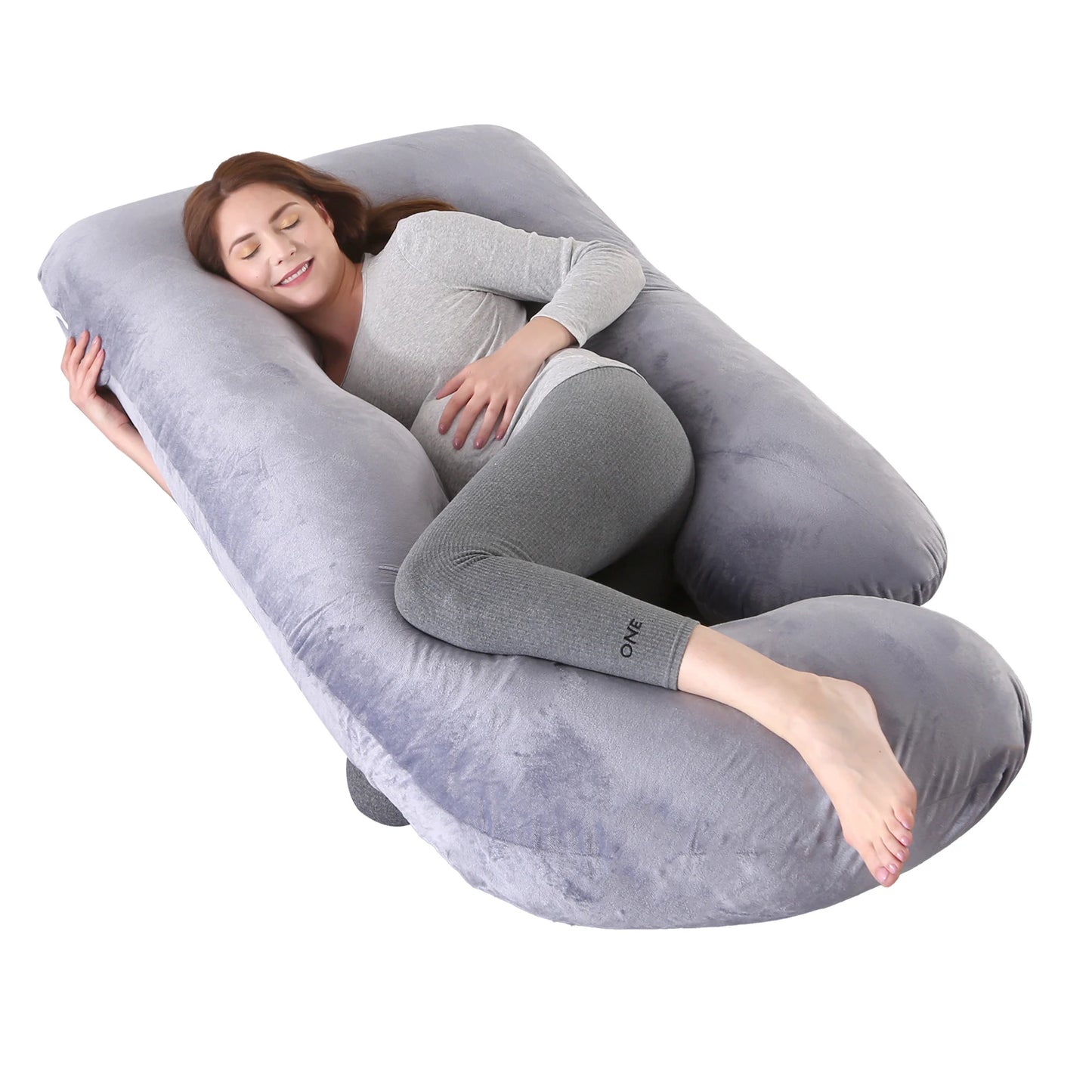 G-Shaped Full Body Pregnancy Pillow with Removable Cover