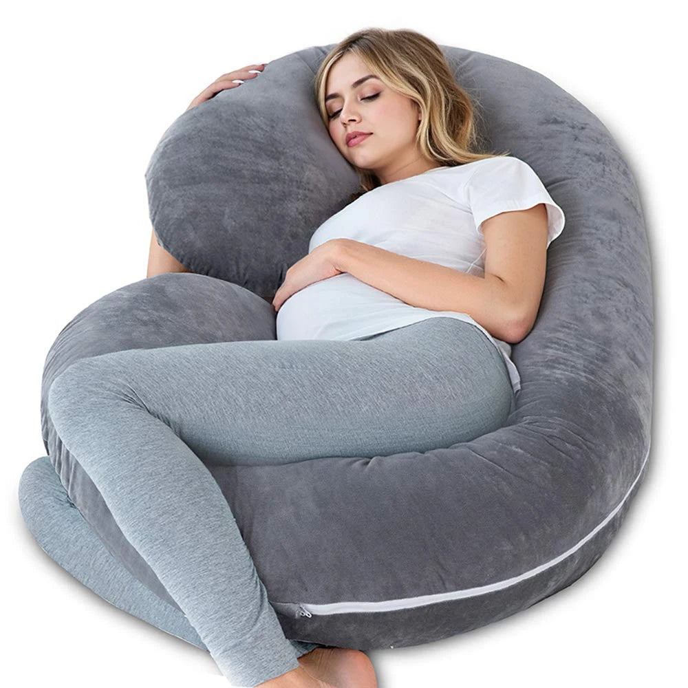 G-Shaped Full Body Pregnancy Pillow with Removable Cover