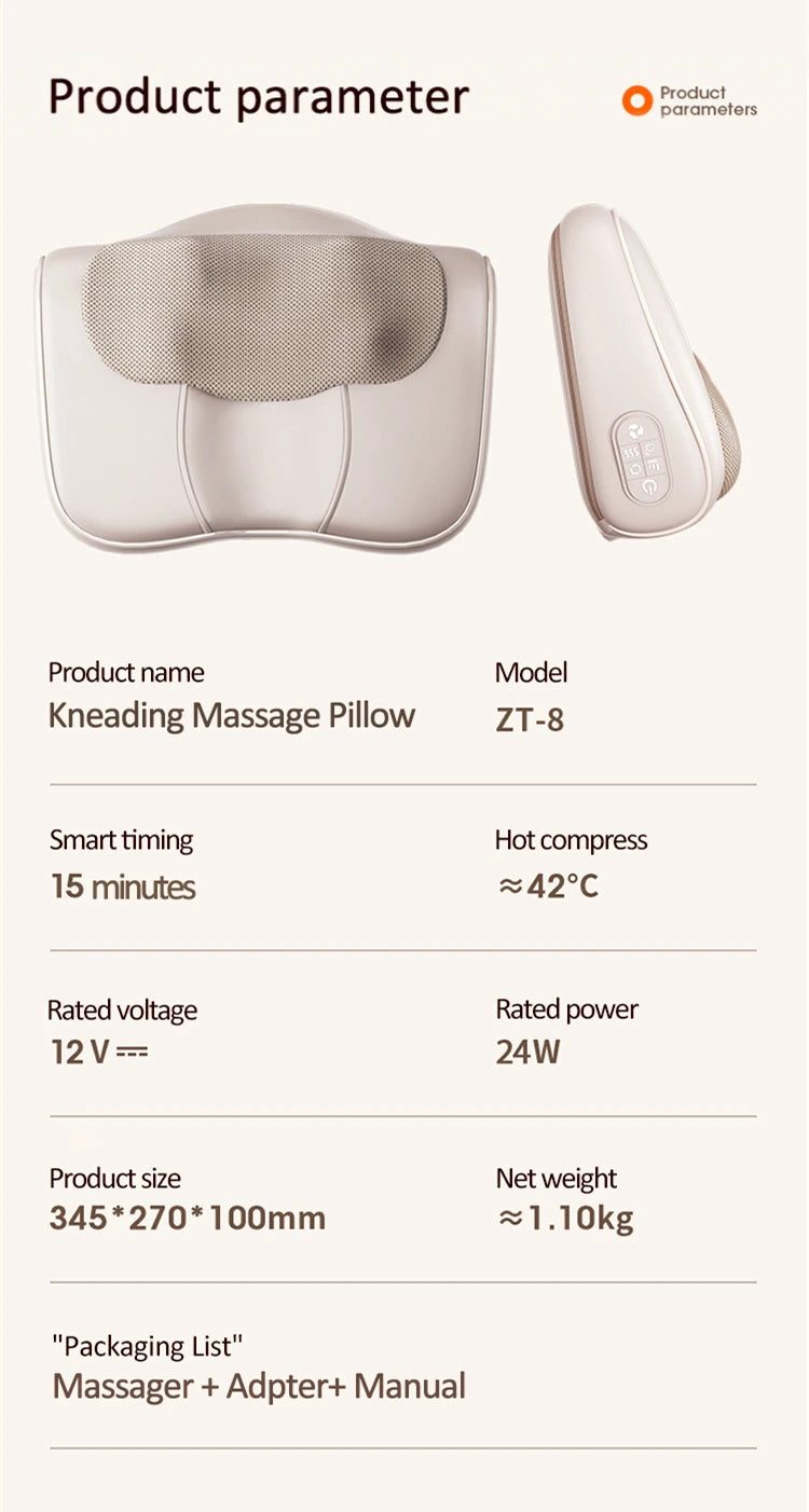 Jinkairui Neck & Shoulder Shiatsu Massage Pillow with Heat