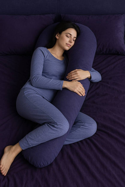 G-Shaped Full Body Pregnancy Pillow with Removable Cover